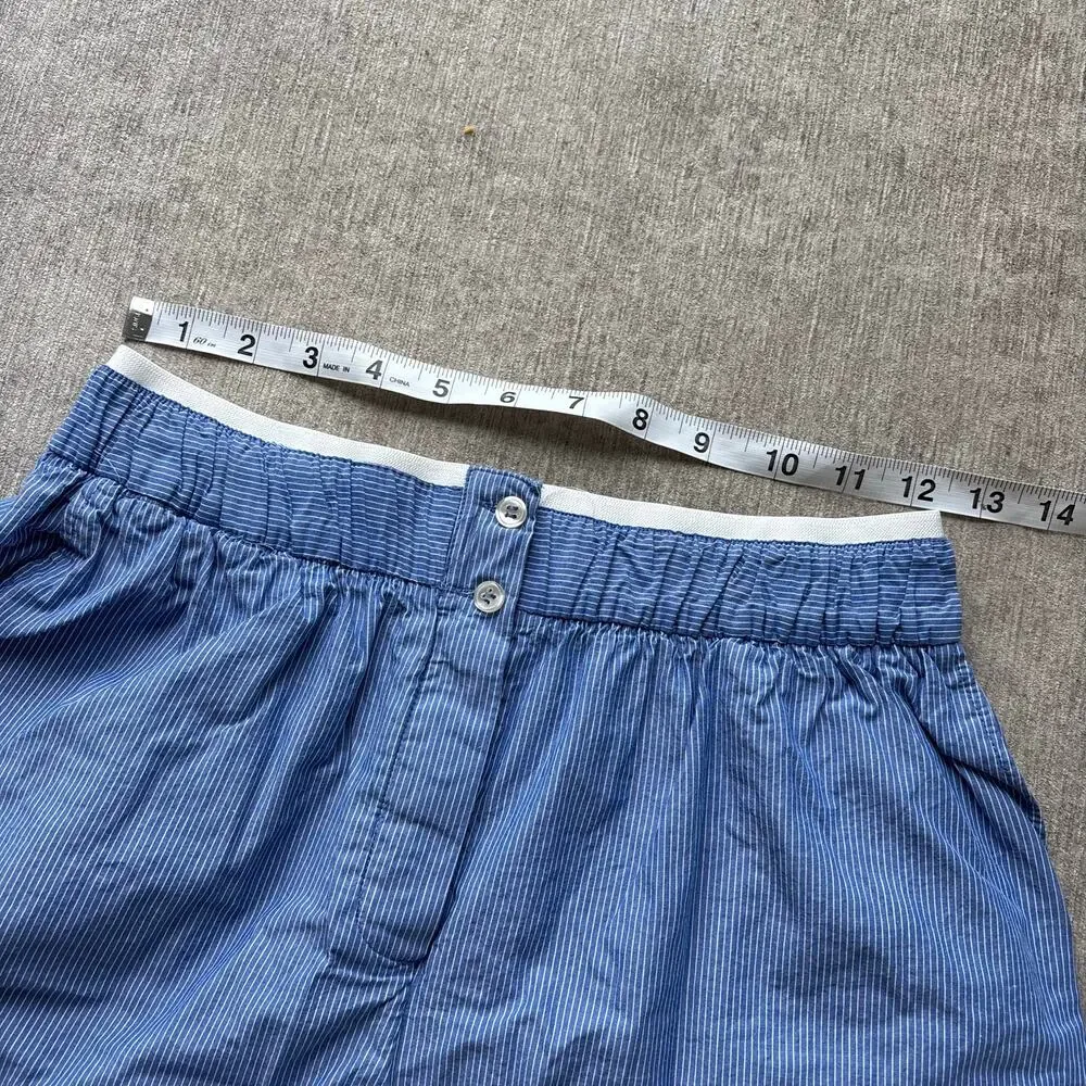 NWOT Zara Cotton Blue Pinstripe Shorts - Picture 5 of 5